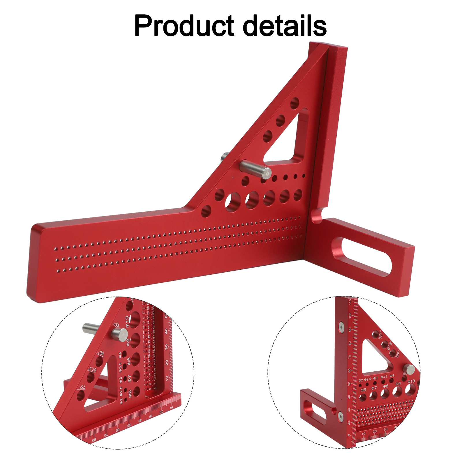 Woodworking For Engineers - Righello a goniometro 3D rosso con