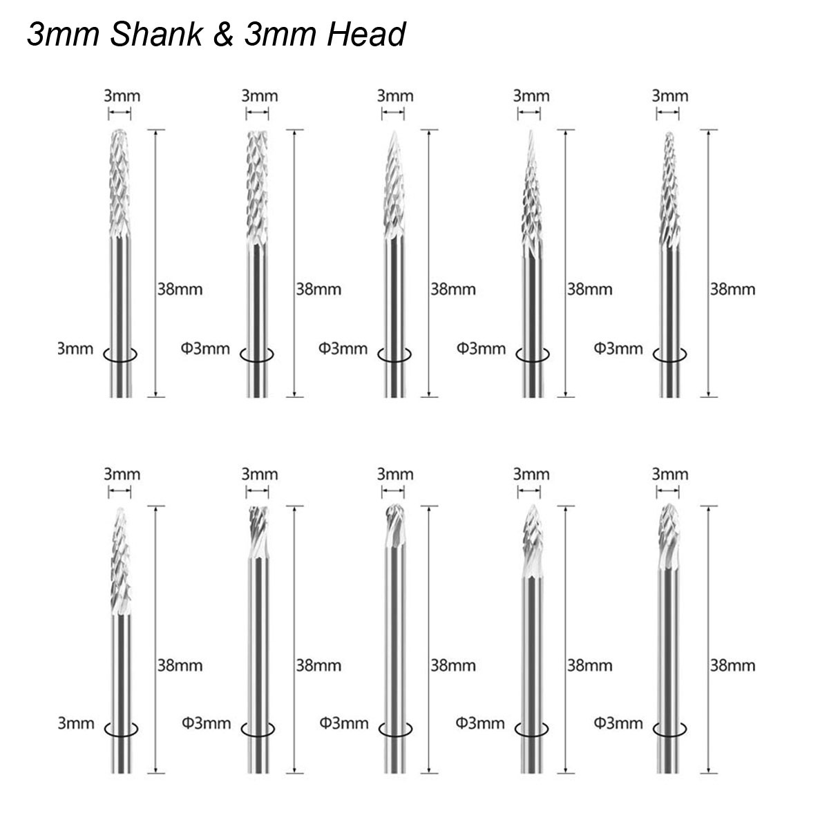 3mm Gambo Carburo di Tungsteno - Woodworking Rasps And Files recensione e prezzo